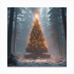 Christmas Tree In The Woods 13 Canvas Print
