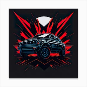 Car Red Artwork Of Graphic Design Flat (228) 1 Canvas Print