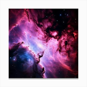 A Galaxy Of Hues Blending Forming A Celestial Pink Nebula Radiant In Cosmic Space Captured As If Canvas Print