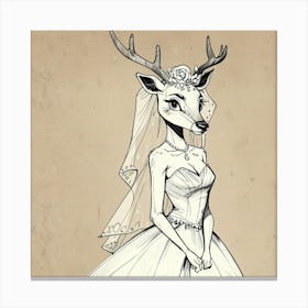 Deer Bride 8 Canvas Print