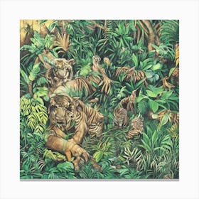 Tiger Family Canvas Print