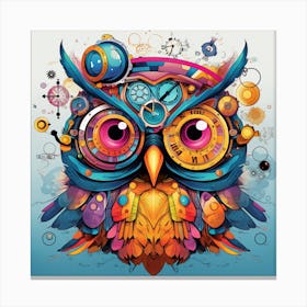 Owl Clockwork Canvas Print