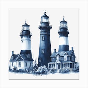 Three Lighthouses Canvas Print