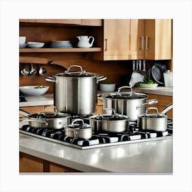 A Photo Of A Set Of Pots And Pans 2 Canvas Print