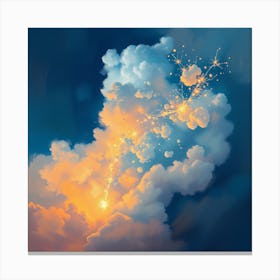 Clouds And Stars Canvas Print