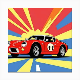 Classic Vehicle in Neon Motion Graphics Canvas Print