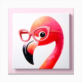 Flamingo With Glasses 6 Canvas Print