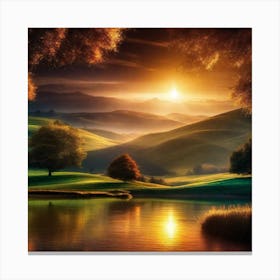 Sunset In The Mountains 51 Canvas Print