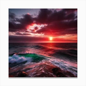 Sunset Over The Ocean 60 Canvas Print