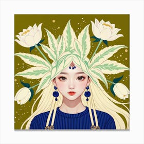 Lotus Flower Girl 1 Canvas Print