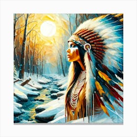 Lovely Native American Indian Woman 3 Canvas Print