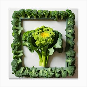 Framed Broccoli 8 Canvas Print