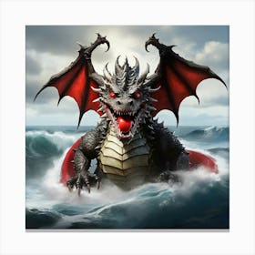 Dragon In The Sea Art Painting 1 Canvas Print