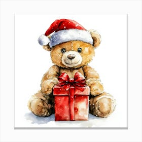 Cute Christmas Gift Idea - Teddy Bear Art Canvas Print