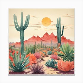 Cactus Desert art print 2 Canvas Print