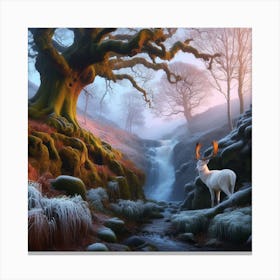 Deer In The Forest 17 Canvas Print