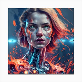 Cyborg Girl 2 Canvas Print