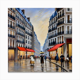 Rue Saint-Honoré Street in Paris During the 18th century. 1 Canvas Print