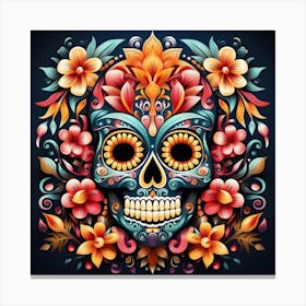 Day Of The Dead Skull 3 Canvas Print