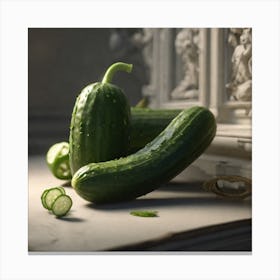 Cucumbers On A Table Canvas Print