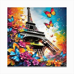 Paris With Butterflies 103 Canvas Print