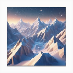 Low-Poly Mountains Canvas Print