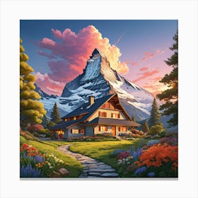 House In The Mountains 2 Canvas Print