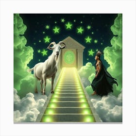 Saturn And Goat Canvas Print