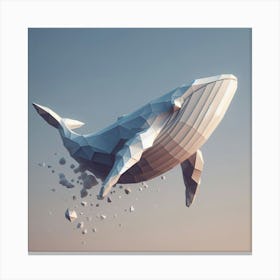 Low Poly Whale Canvas Print