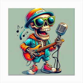 Skeleton Playing Guitar 5 Canvas Print