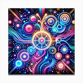 Glowing Neon Lights Canvas Print