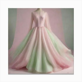 Pink And Green Dress2 Canvas Print