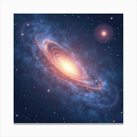 Watercolor Galaxy With Ethereal Star Clusters 1 Canvas Print