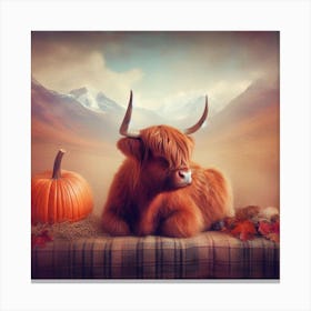 Autumn Highland Cow Canvas Print