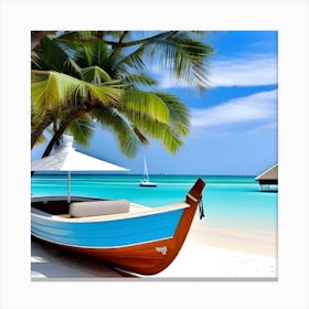 Boat On The Beach 3 Canvas Print