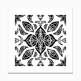 Black And White Floral Pattern 9 Canvas Print