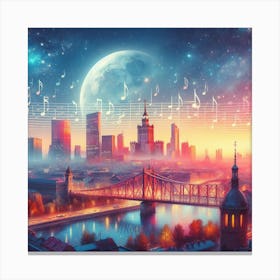 Music City At Night Canvas Print