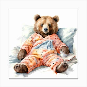 Bear In Pajamas 1 Canvas Print