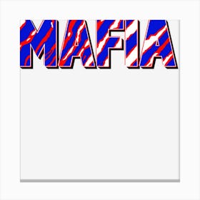 Trending Mafia Crazy Red White Blue Zebra Tiger Stripe 90s Fan Bflo Canvas Print