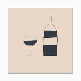 Wine Bottle And Glass Canvas Print