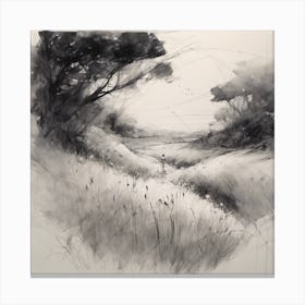 Landscape In Black And White Canvas Print