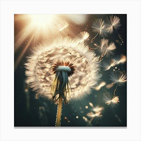 Dandelion In The Wind Canvas Print