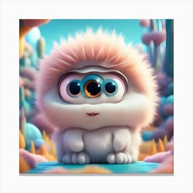 Tri Eyed Fluffball Fantasy Canvas Print