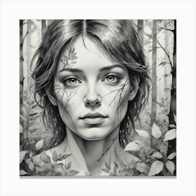 Girl In The Woods 1 Canvas Print