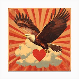 Art Deco Eagle with Heart-shaped Cloud 3 Canvas Print