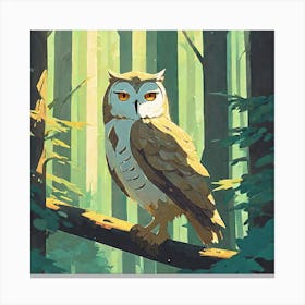 Owl In The Forest 49 Canvas Print