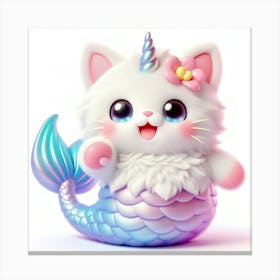 Cute Mermaid Caticorn 7 Canvas Print