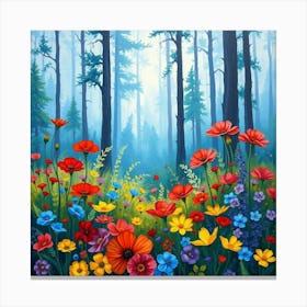 Flowers In The Forest Canvas Print