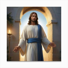 Jesus In The Doorway 2 Canvas Print