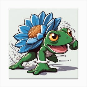 Flower frog Canvas Print